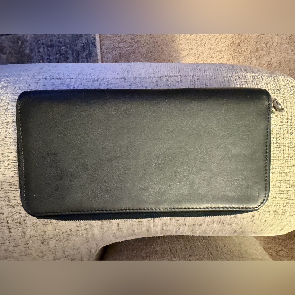Coach Vintage Black Continental Wallet 7.5x4.25 Glove Tanned Leather EUC &Dusty - Picture 3 of 14